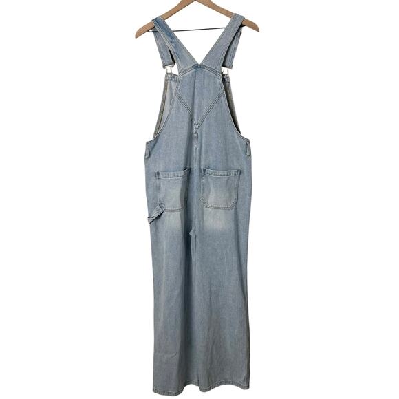 PacSun Light Blue Denim Overalls Wide Leg Baggy Fit 100% Cotton, Size Medium - Picture 12 of 16